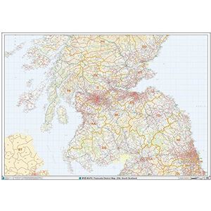 Zuid-Schotland - Postcode District Wall Map-Paper