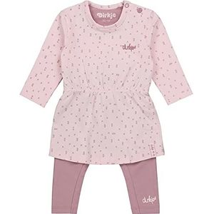 DIRKJE Baby Girl 2-delige set jurk en leggings, roze, 3 Maanden