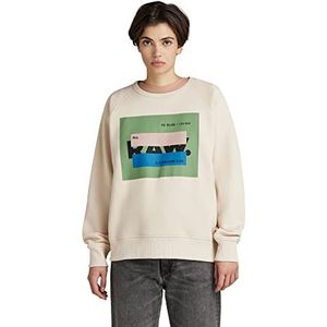 G-STAR RAW Raw Sweatshirt voor dames, wit (Dk Talc A971-a488), M