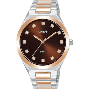 Lorus Dames analoog kwartshorloge met metalen armband RG204WX9, rosézilver., armband