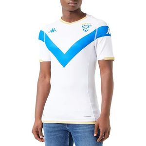 Kappa Kombat Away Brescia 23-24, tweede team-T-shirt, wit/blauw, S, heren