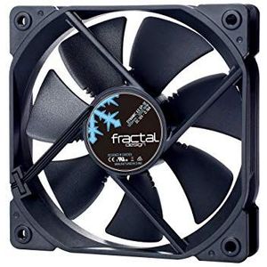 Fractal Design Dynamic X2 GP-12 Computerventilator, stille ventilator, High Airflow, 120 x 120 x 25 mm, 1200 tpm, FDB-lagers, Trip Wire, aerodynamisch gevormde struts, 12 V, Black Edition (Single)