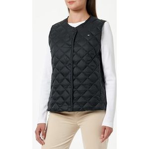 Tommy Hilfiger Dames LW DOWN GEQUILTED KRAAGLOZE VEST WW0WW43214 Vest, Zwart, L, Zwart (zwart), L