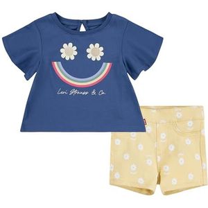 Levi's - LVG Smiley Flounce - T-shirt - Kustfjord - Voor Babymeisjes