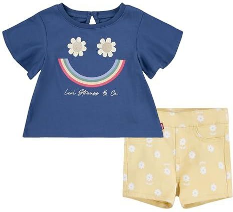 Levi's - LVG Smiley Flounce - T-shirt - Kustfjord - Voor Babymeisjes