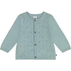 Petit Bateau Gebreid vest voor baby, groen, 12 Maanden