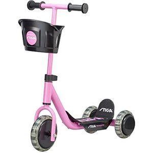 STIGA Mini Kid 3W Kinderstep met 3 wielen, voor kinderen vanaf 2 jaar, zwart/roze