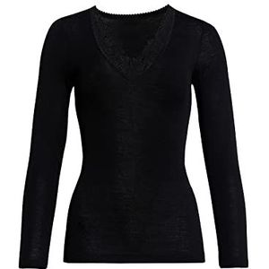 Sangora Dames scheerwol/modal onderhemd, zwart, M