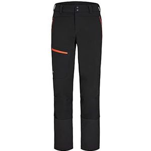 Ziener NARAK softshell hybride broek voor heren, skitour, winddicht, elastisch, functioneel, Black.New Red, 54