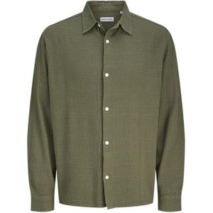 Jjleo Jacquard Shirt Ls, Dusty Olive, XS