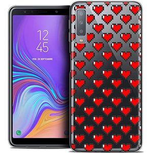 Beschermhoes voor Samsung Galaxy A7 2018, 6 inch, ultradun, motief: Love Pixel Art