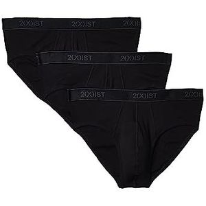 2(X) IST Heren Essential Cotton No Show Brief 3-Pack, Zwart Nieuw Logo, S