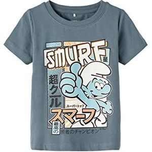NAME IT Nmmadri Smurf Ss Top Box Vde T-shirt jongens, stormy weather, 104