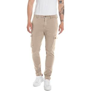 Replay Heren cargobroek Jaan Slim-Fit Hyperflex Hypercargo Color met stretch, 225 Coffee Cream, 32W x 32L