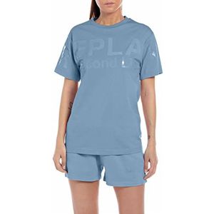 Replay Dames W3591F T-shirt, 276 blauw, L, 276 Blauw, L