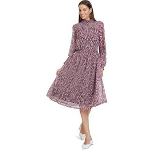 Betty & Co Midi-jurk voor dames met opstaande kraag, crème/roze, 36