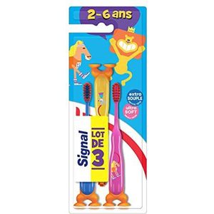 Signal Zachte tandenborstels voor kinderen, 2-6 jaar, set van 3