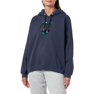 LIBBI Dames sweatshirt met capuchon 12602722-LI01, donkerblauw, L, donkerblauw, L