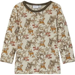 NMMWANG shirt met lange mouwen voor jongens, Turtledove/Aop: AOP, 86 cm