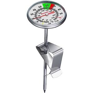 Westmark Melkthermometer – praktische keukenthermometer voor het opschuimen van melk, heerlijk melkschuim voor koffie, barista thermometer met clip – roestvrij staal