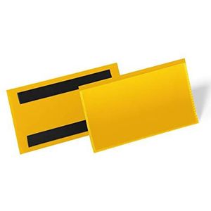 Durable 174104 Magnetische etiketteerhoes 150 x 67 mm, verpakking 50 stuks, geel, met een hoge weerstand tegen vocht.