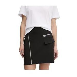 Karl Lagerfeld Jeans, Dames, Zip Mini Rok, Regular Fit, Zwart, M