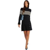 MORGAN Gestreepte trui-jurk, Marineblauw/gebroken wit, XS