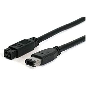 StarTech.com 1394_96_6 6 ft IEEE-1394 Firewire kabel 9-6 M/M, IEEE 1394 kabel, 6 pin FireWire (M) naar FireWire 800 (M), 6 ft, Zwart