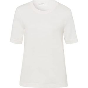 BRAX Dames Style CIRA Cotton Interlock Jersey Uni T-shirt, Offwhite, 46, gebroken wit, 46