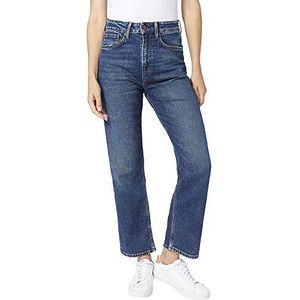 Pepe Jeans Lexi Sky High Straight Jeans voor dames, Dark Used Wash., 33W x 28L