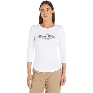 Tommy Hilfiger L/S gebreide tops voor dames, Wit (Th Optisch Wit), XXS