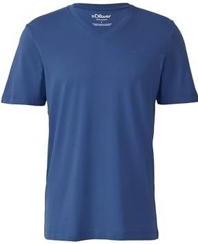 s.Oliver - Shirt - Koningsblauw - V-hals - Kwartmouw