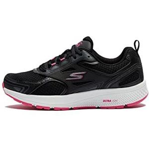 Skechers Heren Go Run Consistent-Performance Running & Walking Schoen Sneaker, Zwart leer roze rand, 36 EU