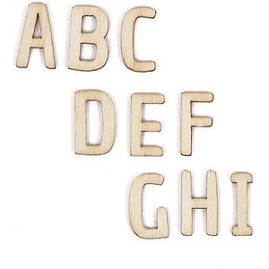 Craftelier - Houten alfabet met letters en symbolen | Ideaal voor het toevoegen van titels aan knutsel- en scrapbooking-projecten | Bevat 131 delen | Afmetingen ca. 1,44 x 0,89 cm