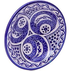 Biscottini Decoratieve borden 25,5 x 25,5 x 6,5 cm | keramische borden van Marokkaans handwerk | keukendecoraties | handbeschilderde decoratieve borden