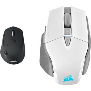 Logitech M720 Triathlon Draadloze & Corsair M65 RGB ULTRA WIRELESS Afstembare