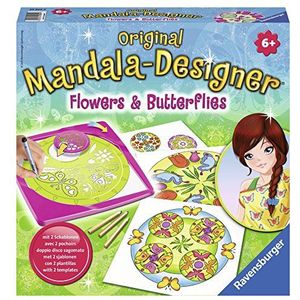 Ravensburger 29809 - Flowers and Butterflies, 2 in 1 - Mandala Designer Midi