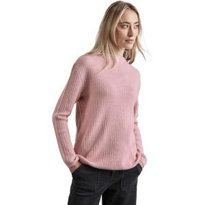 STREET ONE Cosy sweater met contrasterende details, bloemblaadjes roze melk., 34