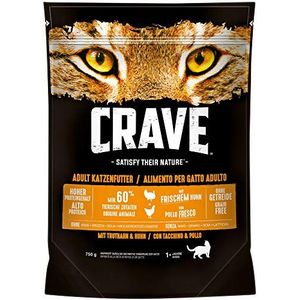 Crave Kattenvoer Droogvoer Adult 1+ Met Kip & Kalkoen, 1 zak (1 x 750g)
