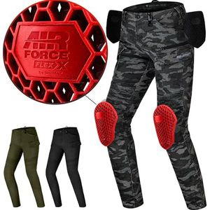 SHIMA Giro 3.0 Motorbroek voor dames, AirForce-beschermers, goedgekeurd, nauwsluitend, van textiel, cargo, urban, geventileerd, elastisch, zomerkleding (camo, 28/30)