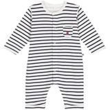 Petit Bateau Lang trainingspak, uniseks, Wit/Blauw, 3 Maanden