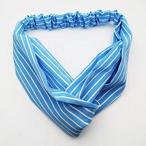 KAEHA SUN-078-02 haarband voor dames en meisjes, gestreept, blauw