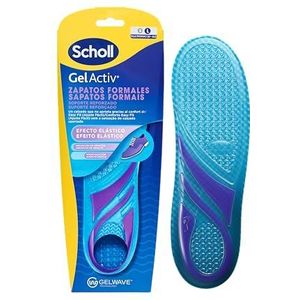 Scholl GelActiv formele inlegzolen voor heren, nauwsluitend design voor dagelijks gebruik met kostuumschoenen, extra elasticiteit met GelWave-technologie, maat 40-46,5