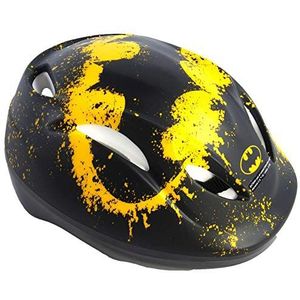 albri Fietshelm Batman, fiets- en skate-helm, uniseks, voor kinderen, zwart en geel, maat 51-56 cm