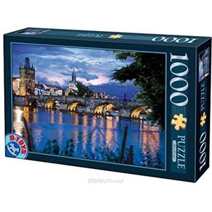 Unbekannt 70500-NL09 D-Toys Puzzle 1000 Nacht-Tsjechië: Praag, Multicolor