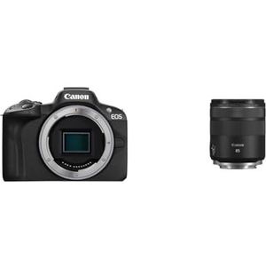 Canon EOS R5024.2MPAPSC systeemcameraAlleen behuizingTot 15 fps continuZwart Volledig formaat & Canon RF 85mm F2 MACRO IS STM RF 85mm F/2.0 macro IS STM, Zwart