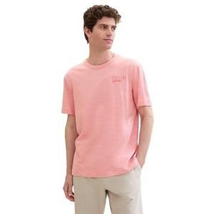 TOM TAILOR Heren T-shirt, 35595 - Flamingo Flower White Stripes, L