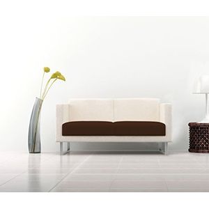 Più Bello Stoelhoezen voor koppels, uitbreidbaar van 50 cm tot 70 cm, wit, polyester, bruin, 50/70 x 50/70