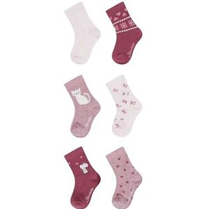 Sterntaler sokken pak van 6 harten, lichtroze, 17-18 EU