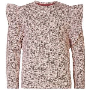 Noppies T-shirt voor meisjes en meisjes, Albemarie met lange mouwen, allover print, Oxblood Rood - P792, 122 cm